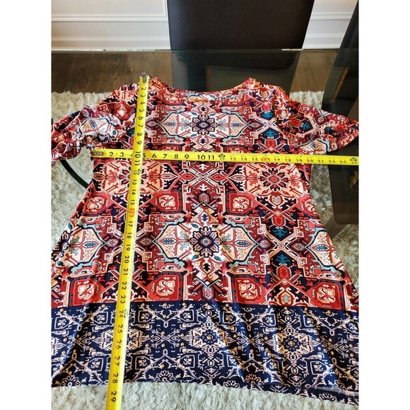 Ruby Rd. Women Multicolor Polyester Round Neck Long Sleeve Top Blouse Size Large - Picture 10 of 11